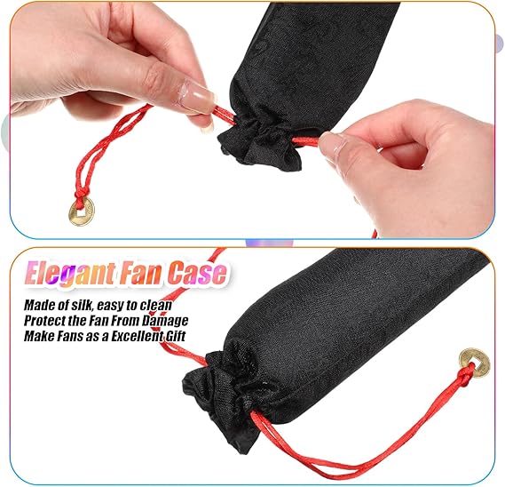 Large Rave Fan Clap Fans for Line Dancing Large Holographic Folding Hand Fans for Men and Women, Festival, Tai Ji, Kungfu, Martial Art, Gifts, Party
